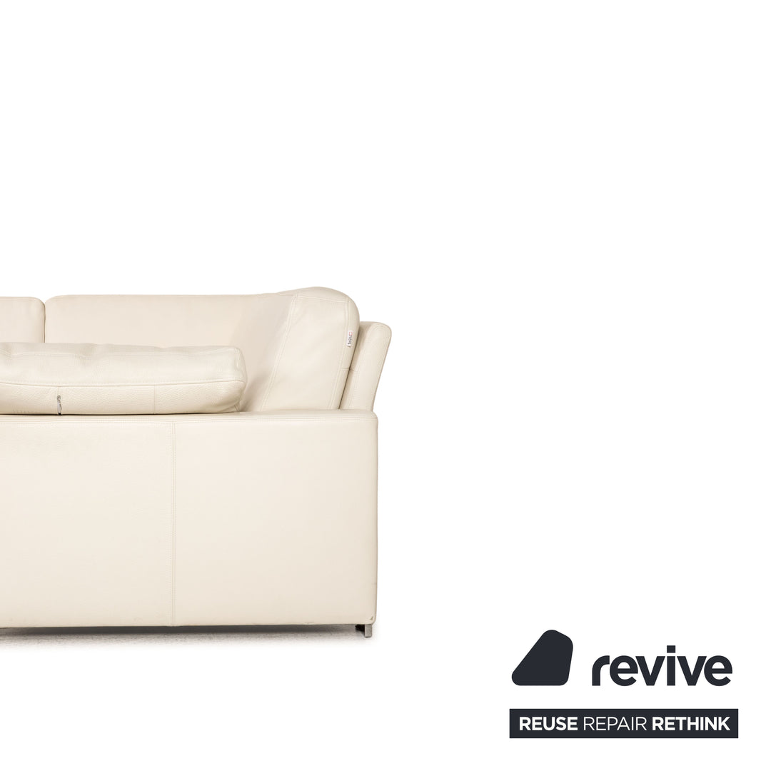 Brühl Alba leather sofa white corner sofa couch recamier right
