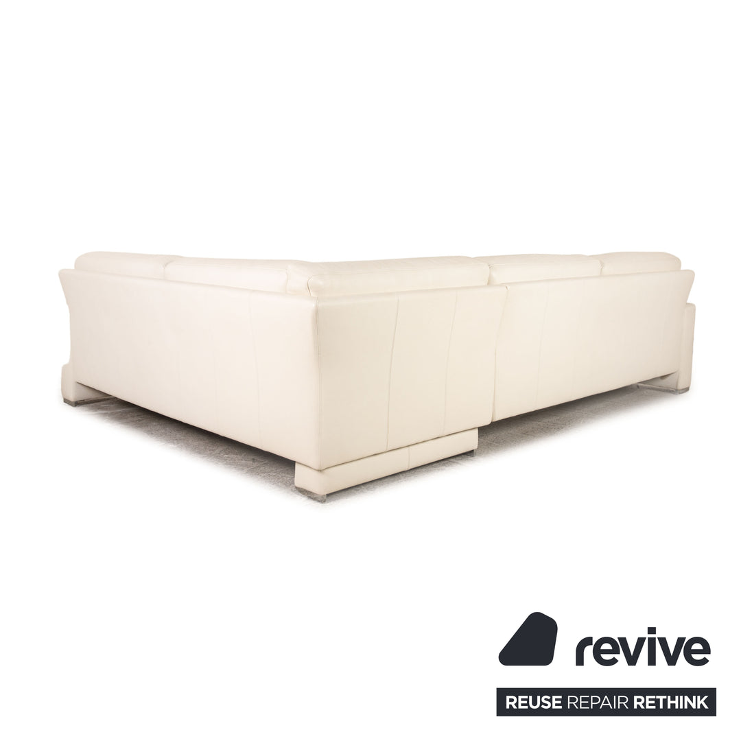 Brühl Alba leather sofa white corner sofa couch recamier right