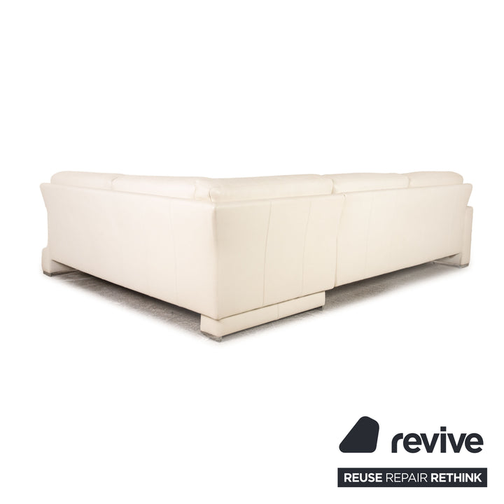 Brühl Alba leather sofa white corner sofa couch recamier right
