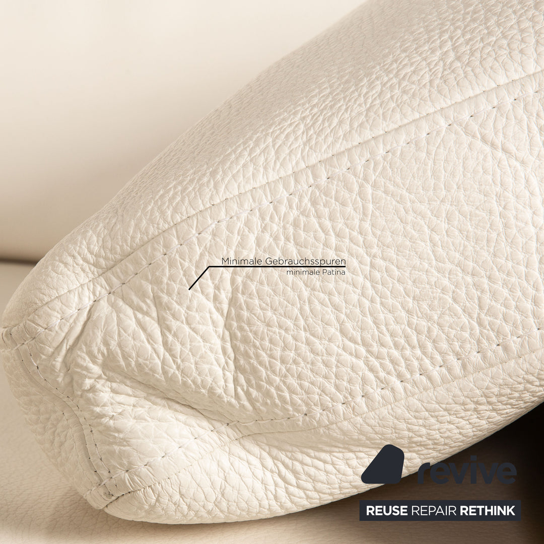 Brühl Alba leather sofa white corner sofa couch recamier right