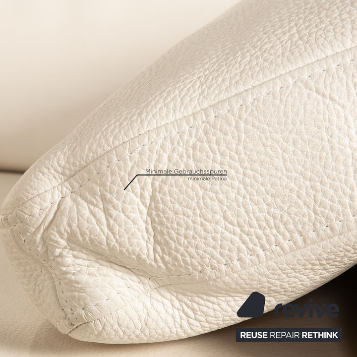 Brühl Alba leather sofa white corner sofa couch recamier right