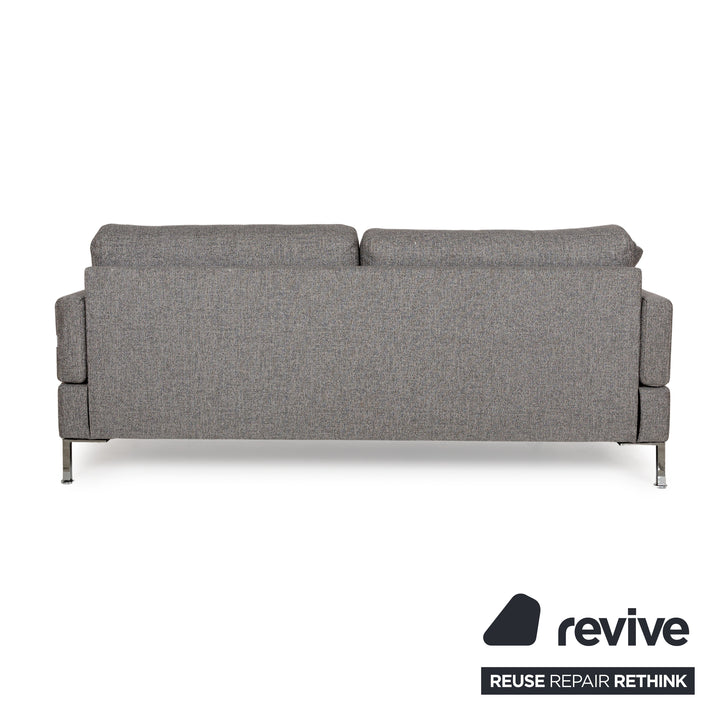 Canapé 3 places Brühl Alba en tissu gris à fonction manuelle