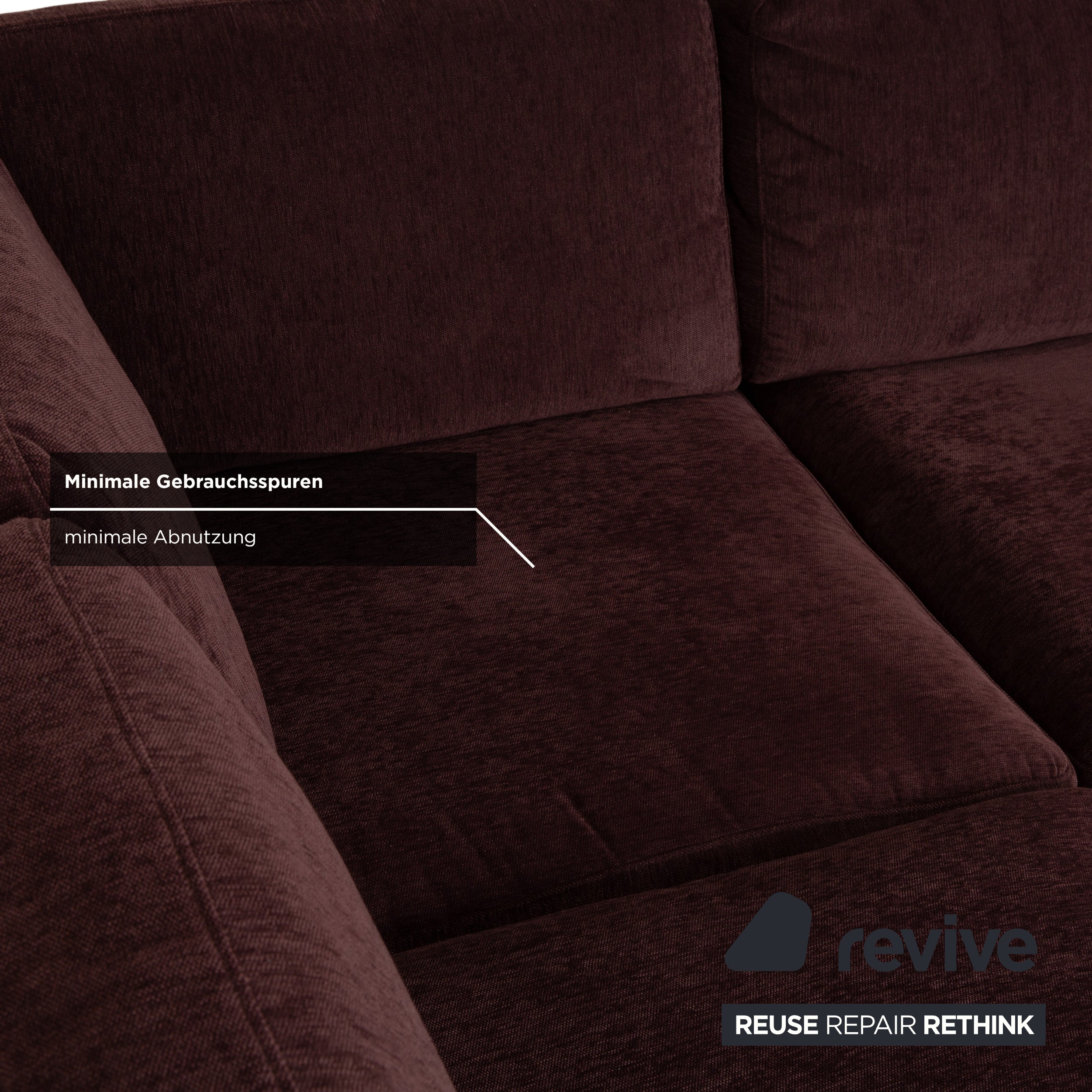 Brühl Alba Stoff Ecksofa Dunkelrot Burgund Sofa Couch