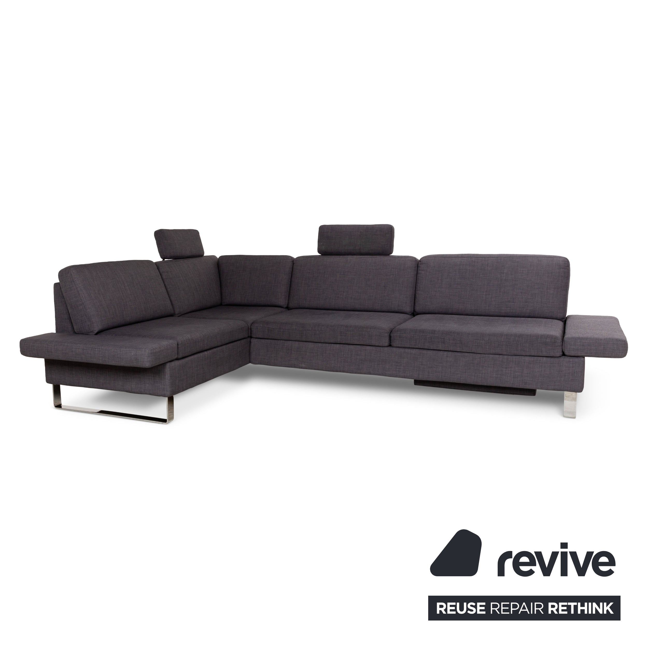 Brühl Alba Stoff Ecksofa Grau manuelle Funktion Sofa Couch