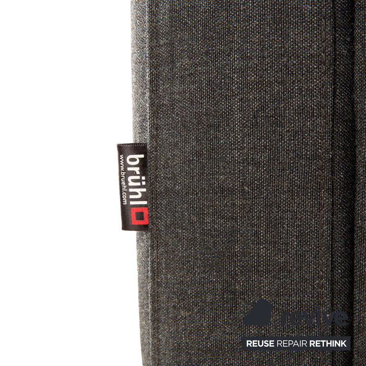 Brühl Alba Fauteuil en Tissu Gris Pieds Chromés