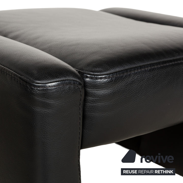 Brühl Leder Hocker Schwarz