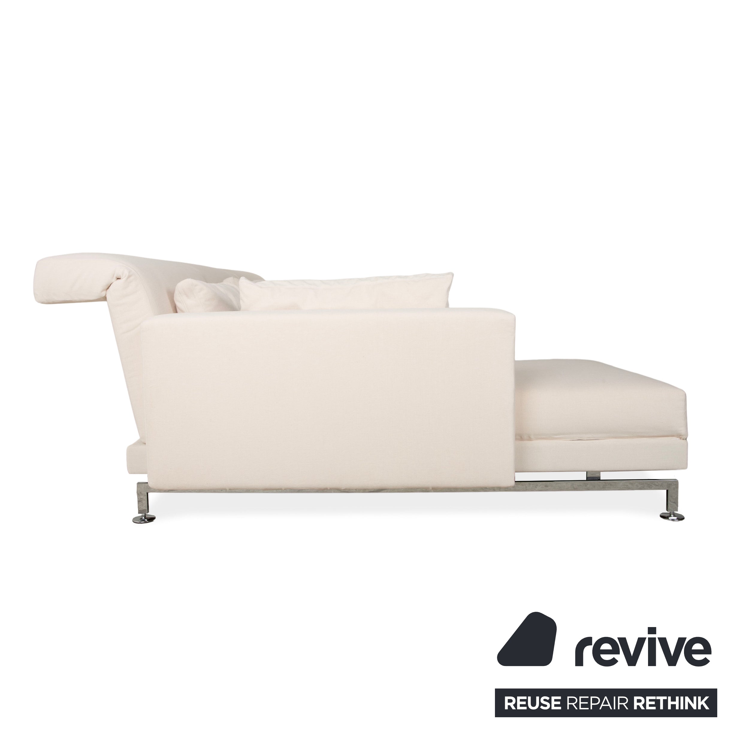 Brühl Moule Stoff Ecksofa Beige Couch manuelle Funktion Recamiere links Neubezug