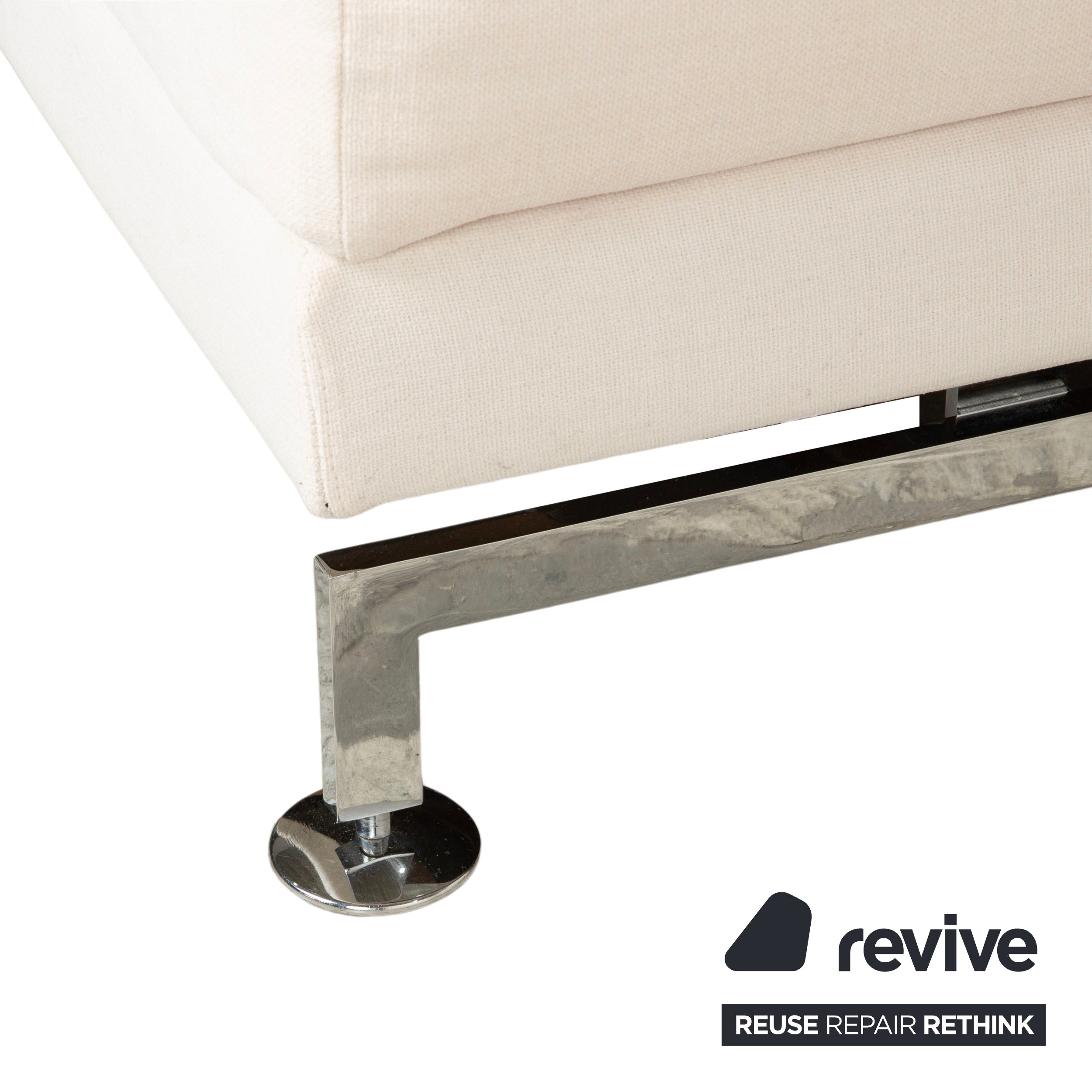 Brühl Moule Stoff Ecksofa Beige Couch manuelle Funktion Recamiere links Neubezug