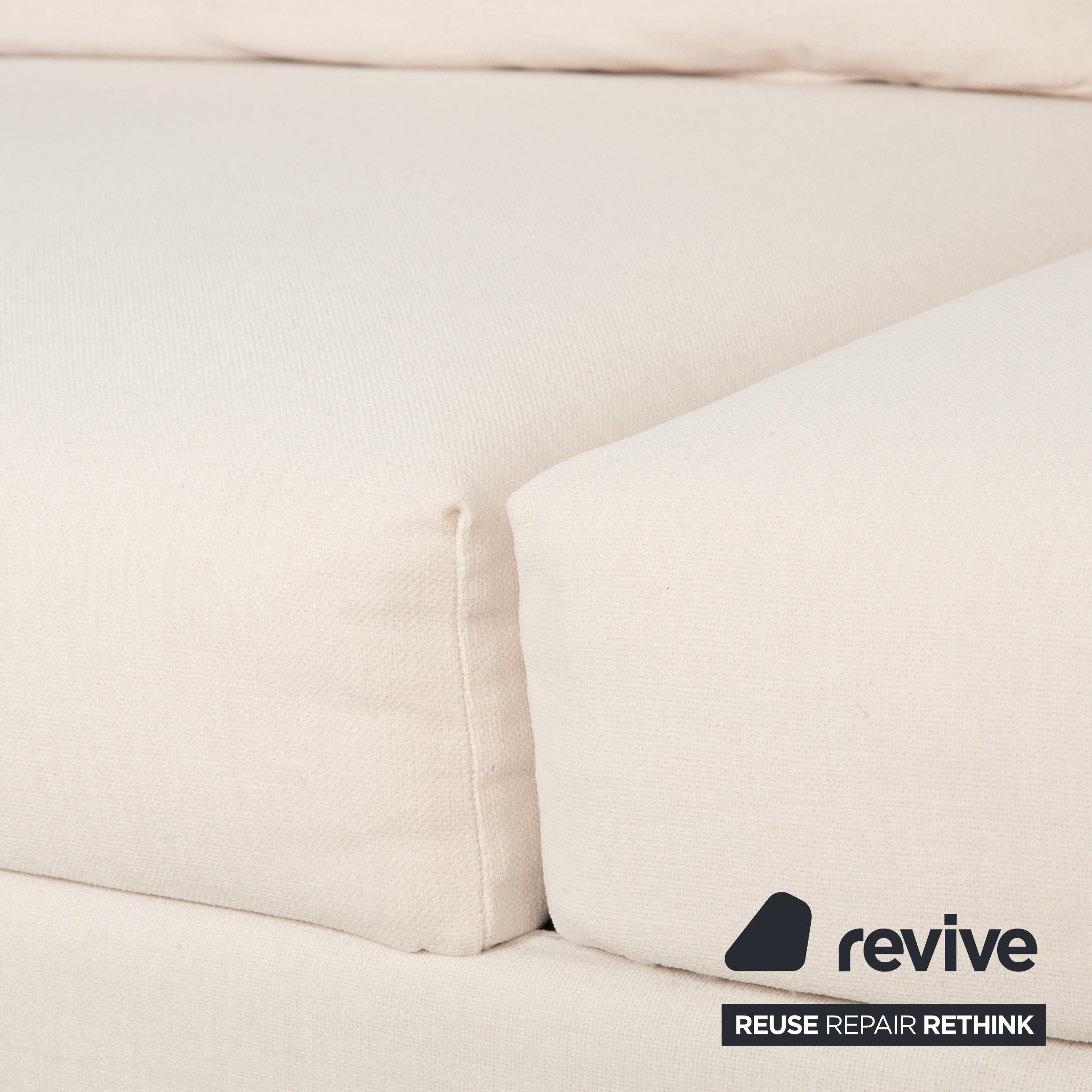 Brühl Moule Stoff Ecksofa Beige Couch manuelle Funktion Recamiere links Neubezug