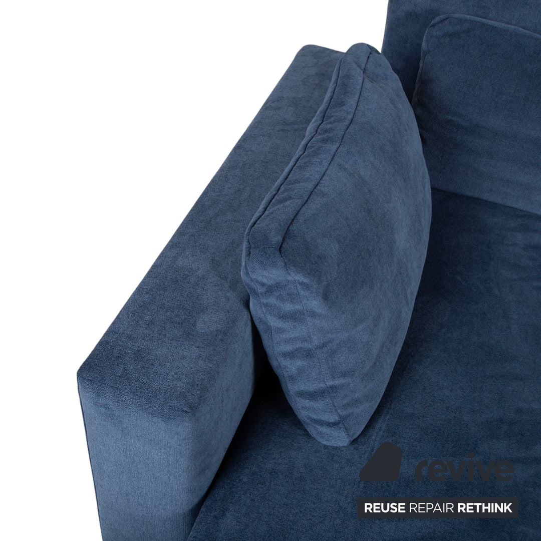 Canapé d'angle en tissu Brühl Moule, bleu, à réglage manuel