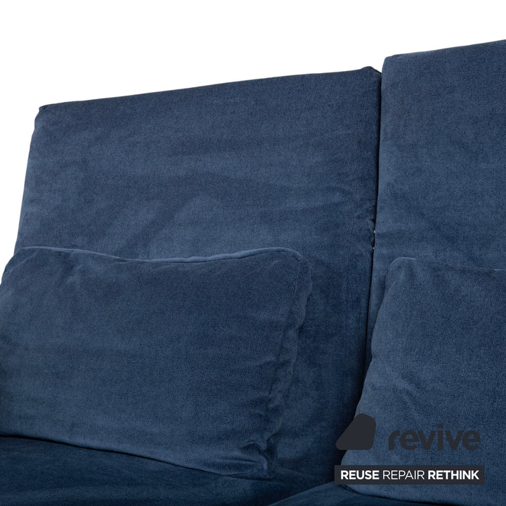 Canapé d'angle en tissu Brühl Moule, bleu, à réglage manuel