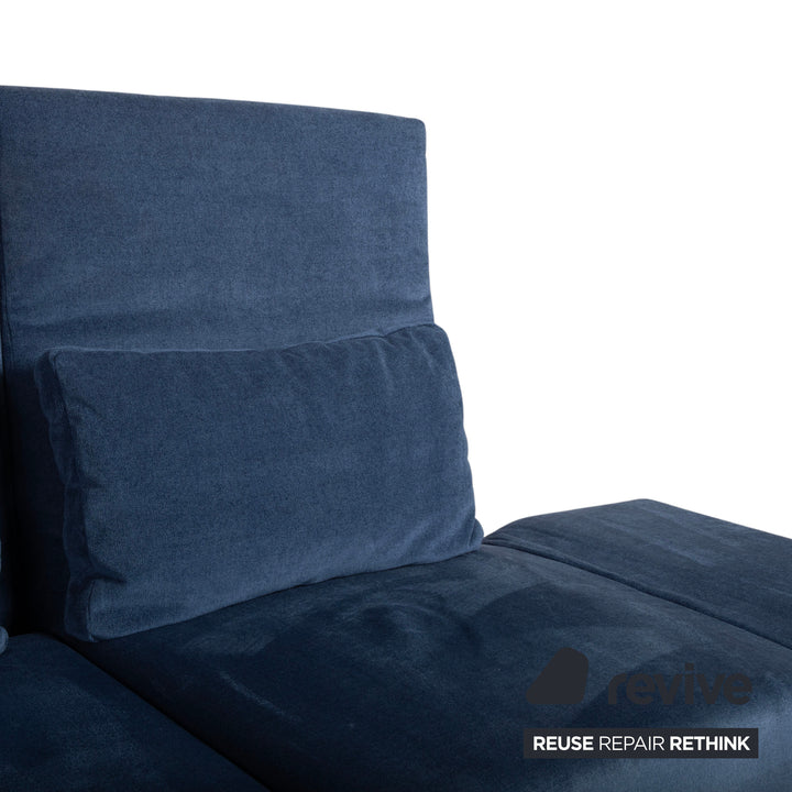 Canapé d'angle en tissu Brühl Moule, bleu, à réglage manuel