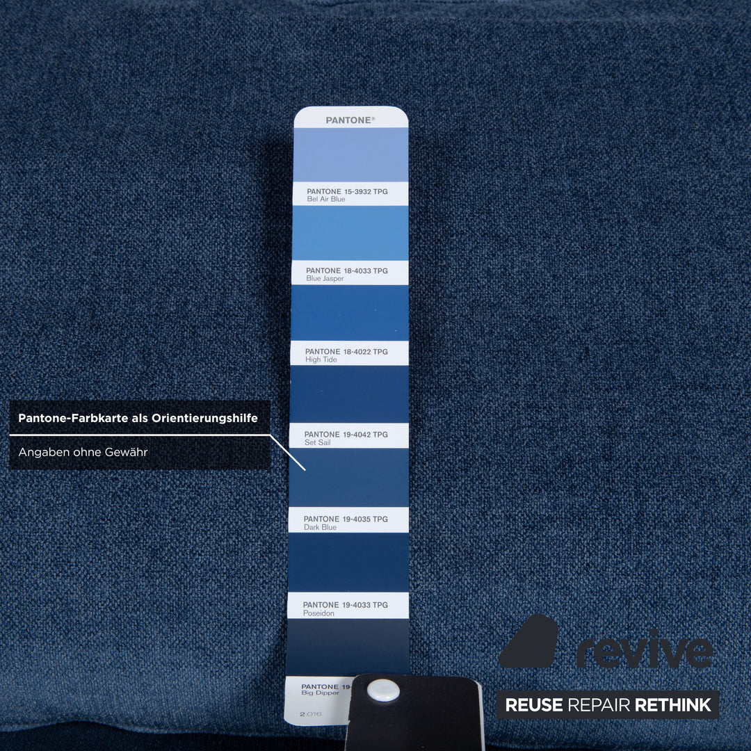 Canapé d'angle en tissu Brühl Moule, bleu, à réglage manuel