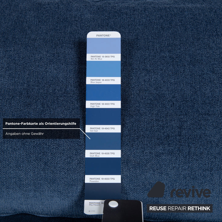 Canapé d'angle en tissu Brühl Moule, bleu, à réglage manuel