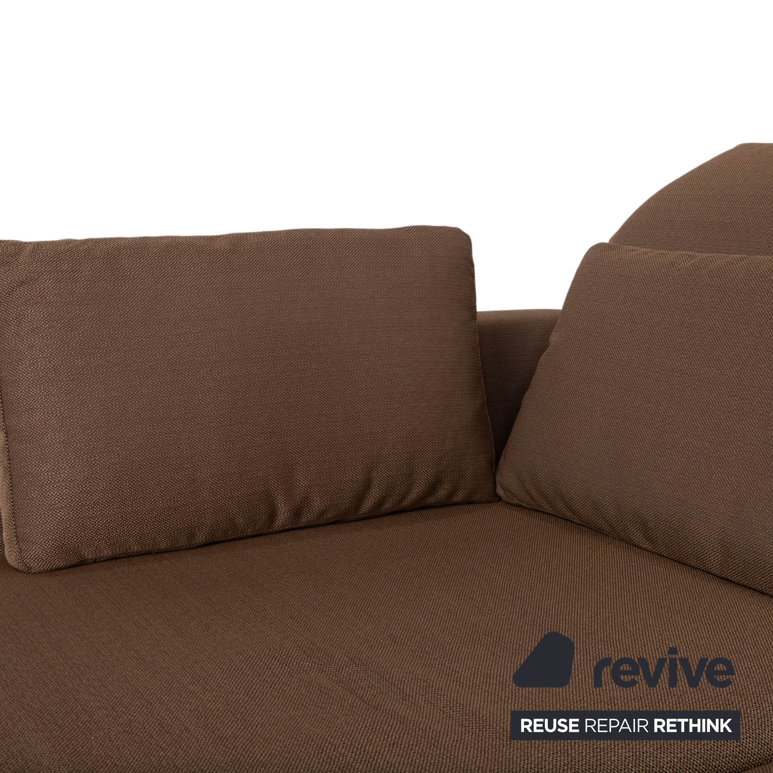 Brühl Moule Stoff Ecksofa Braun Couch manuelle Funktion Recamiere links Neubezug