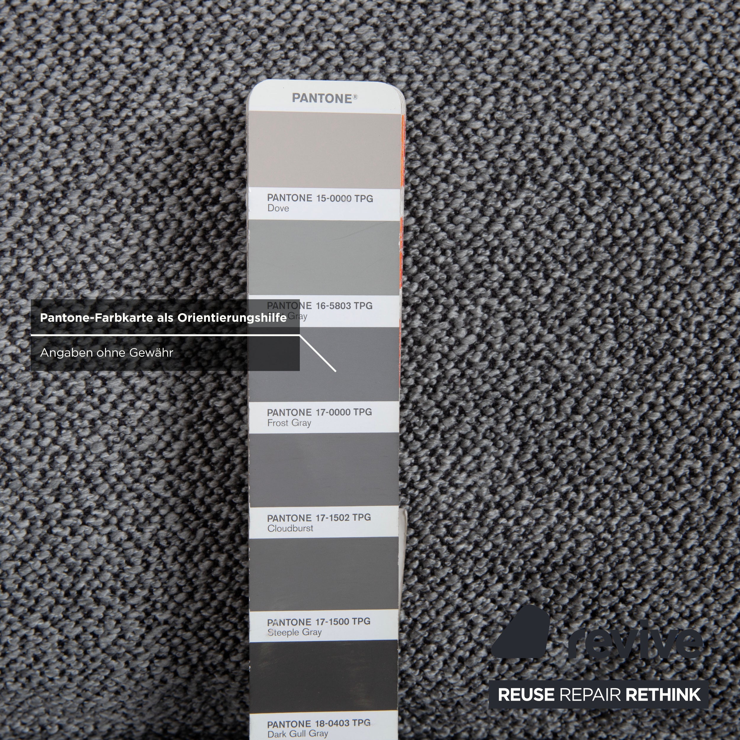 Brühl Moule Stoff Ecksofa Grau Couch manuelle Relaxfunktion Recamiere rechts Neubezug GLOW 534