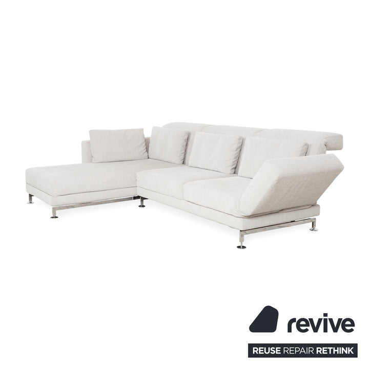 Brühl Moule Stoff Ecksofa Grau Hellgrau Weiß manuelle Funktion Sofa Couch
