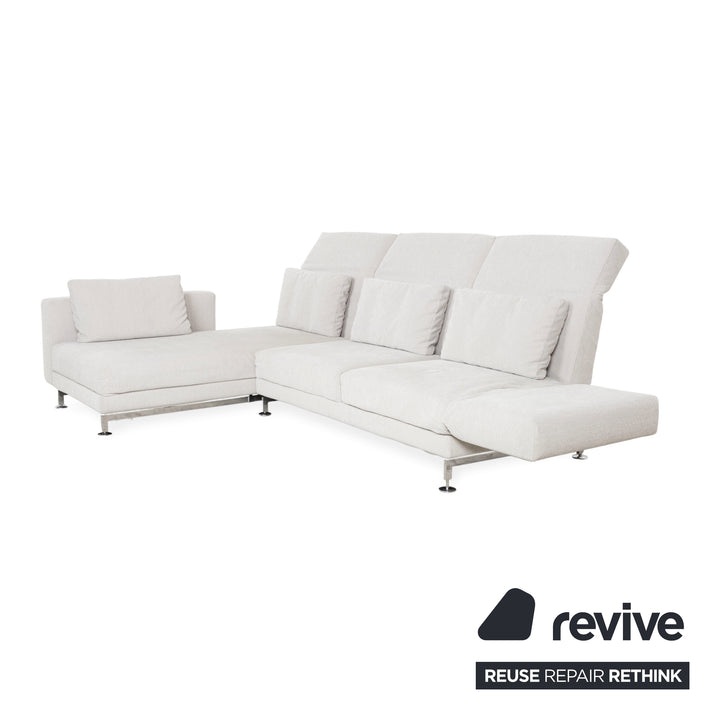 Brühl Moule Stoff Ecksofa Grau Hellgrau Weiß manuelle Funktion Sofa Couch