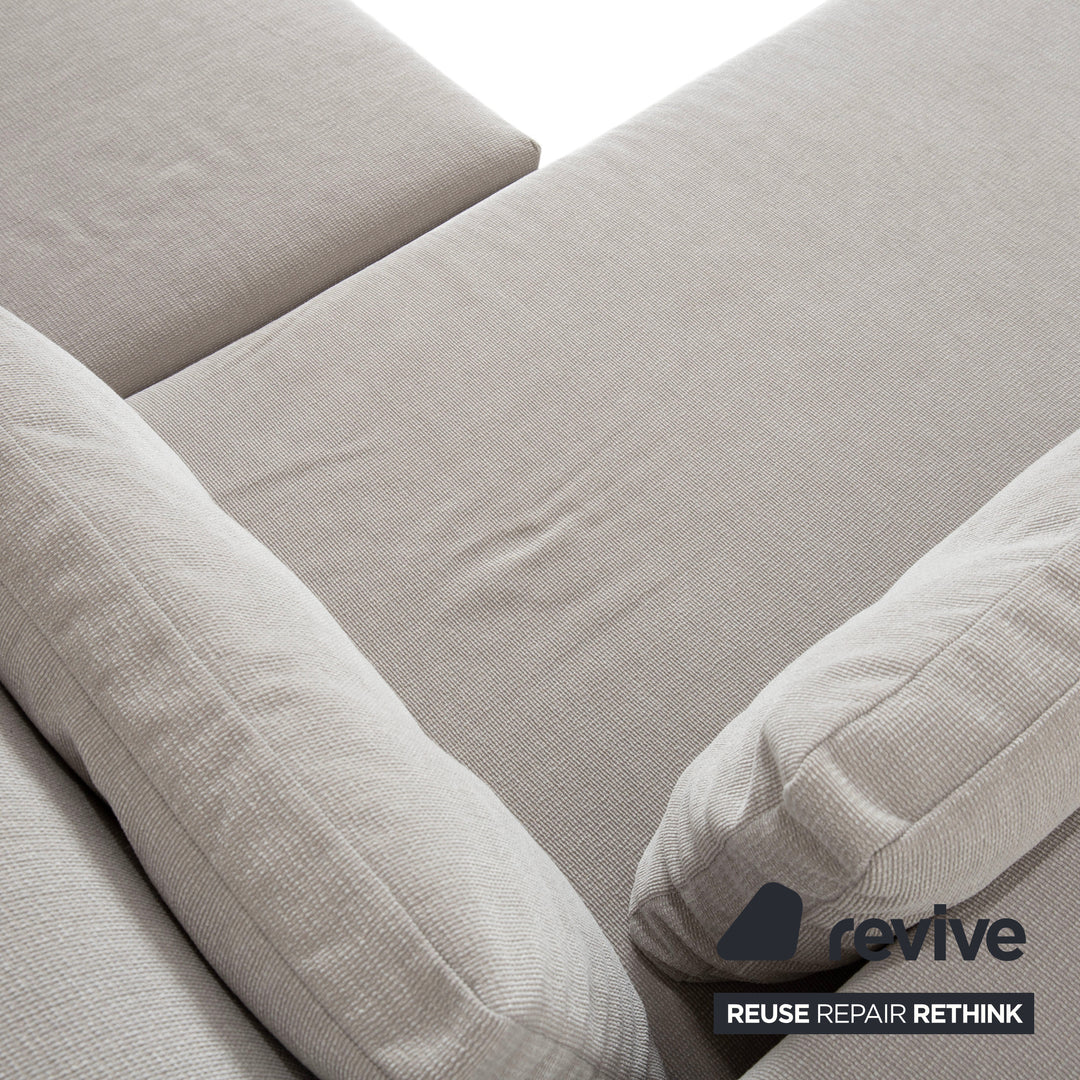 Brühl Moule Stoff Ecksofa Grau Hellgrau Weiß manuelle Funktion Sofa Couch