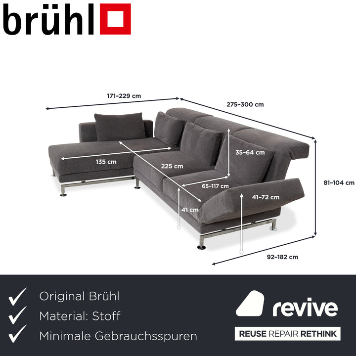 Canapé d'angle en tissu Brühl Moule gris, manuel d'utilisation
