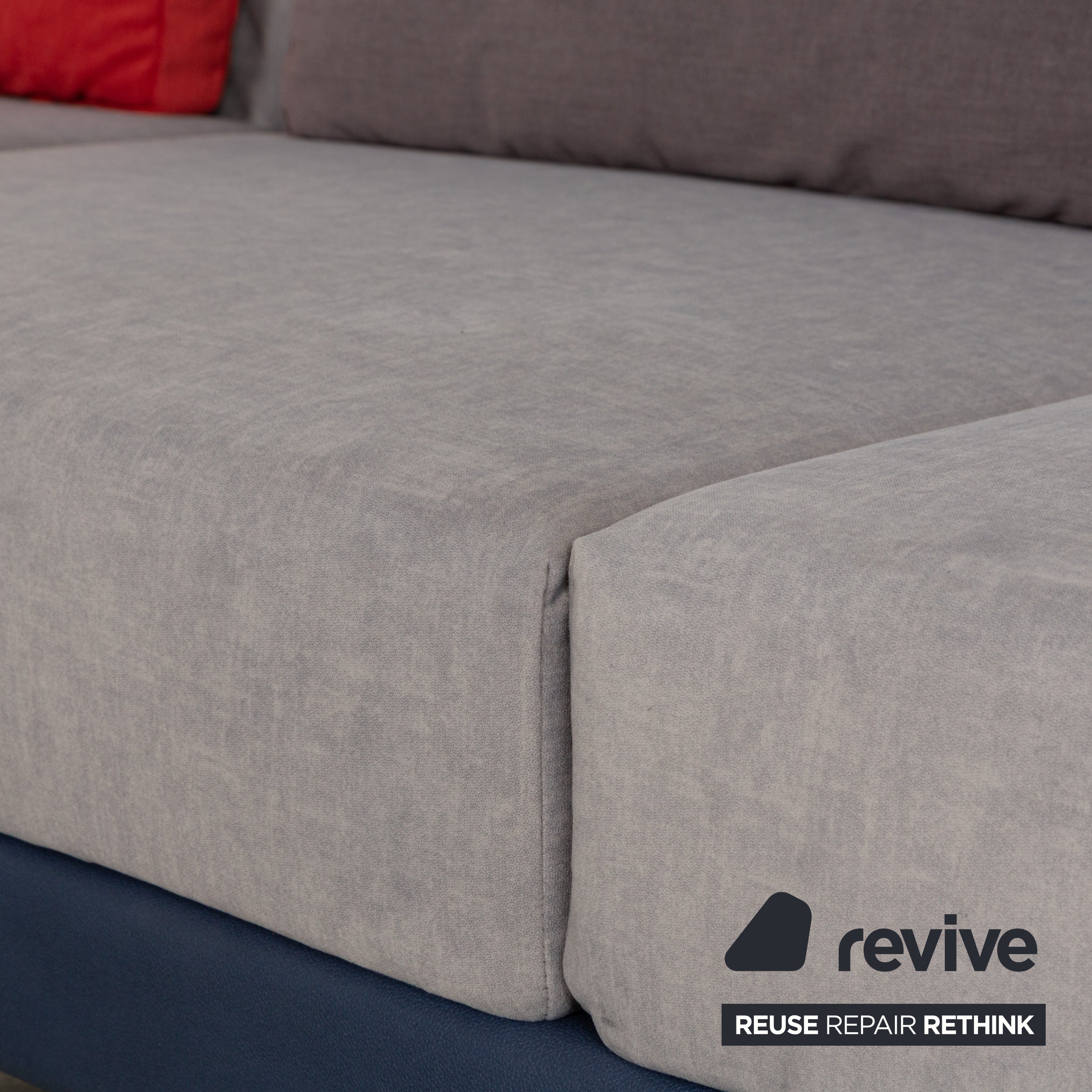 Brühl Moule Stoff Ecksofa Sofa Couch Grau Récamiere Links manuelle Funktion Schlaffunktion Neubezug