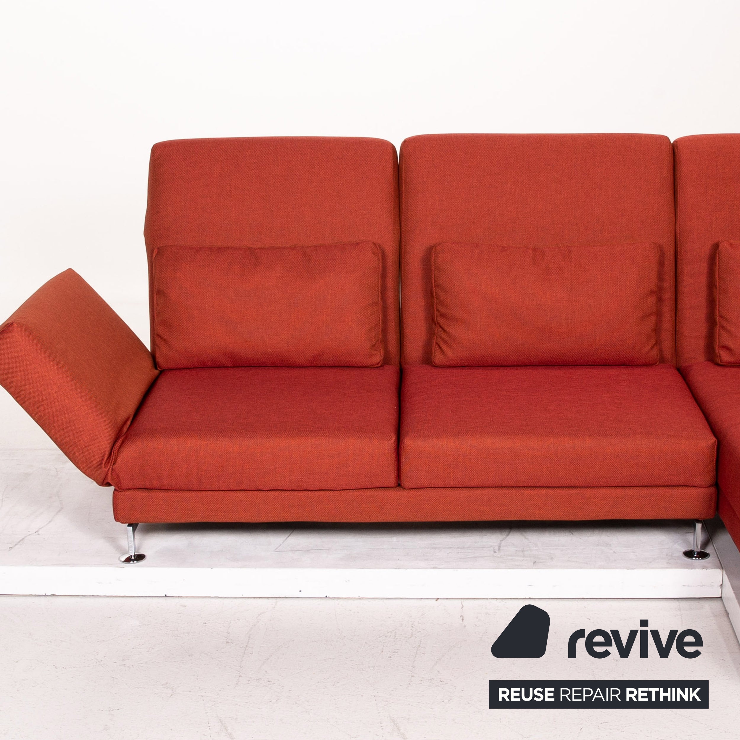 Brühl Moule Stoff Ecksofa Terrakotta Rot Relaxfunktion Funktion Couch #14590