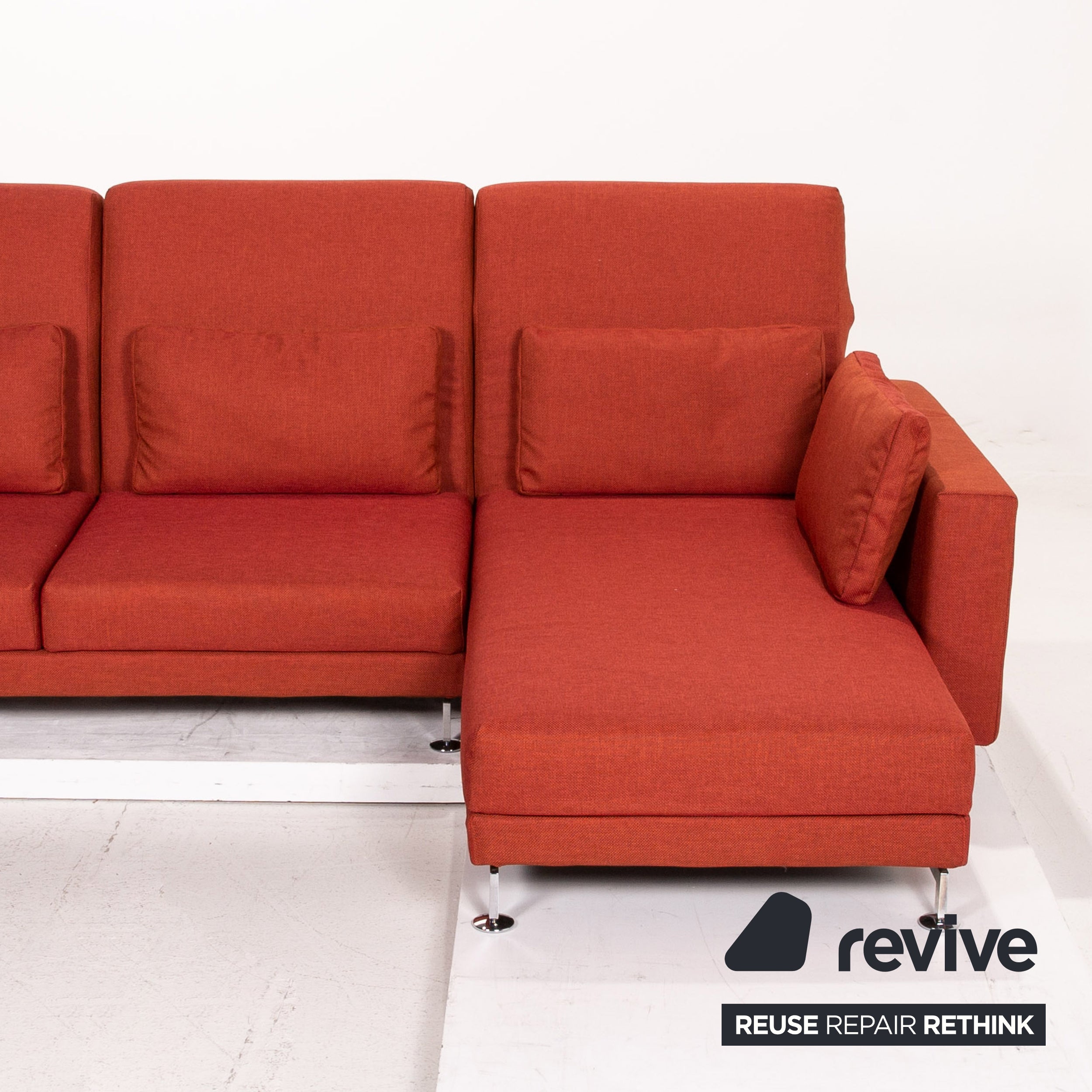 Brühl Moule Stoff Ecksofa Terrakotta Rot Relaxfunktion Funktion Couch #14590