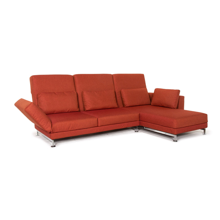 Brühl Moule tissu canapé d'angle terre cuite rouge fonction détente canapé #14590