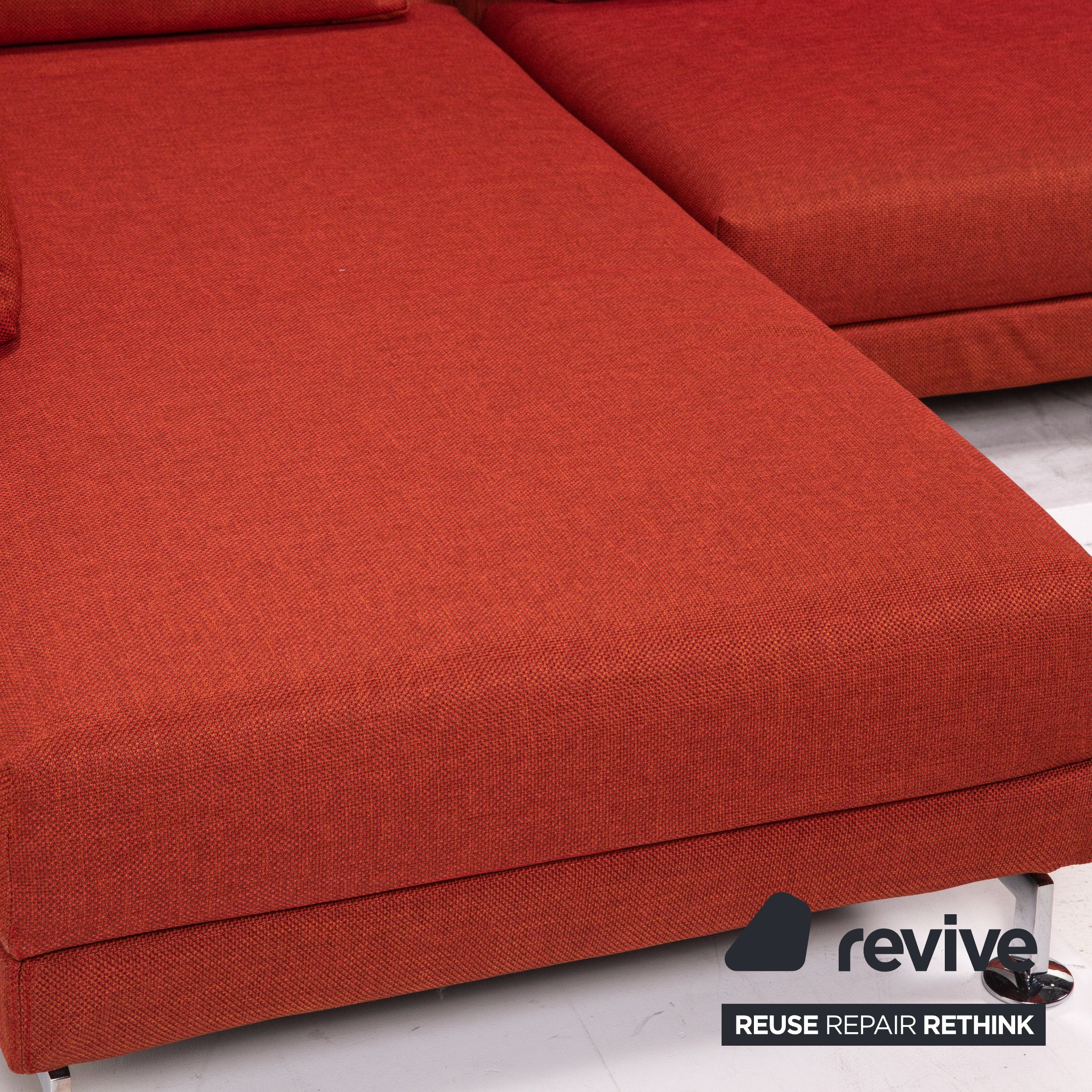 Brühl Moule Stoff Ecksofa Terrakotta Rot Relaxfunktion Funktion Couch