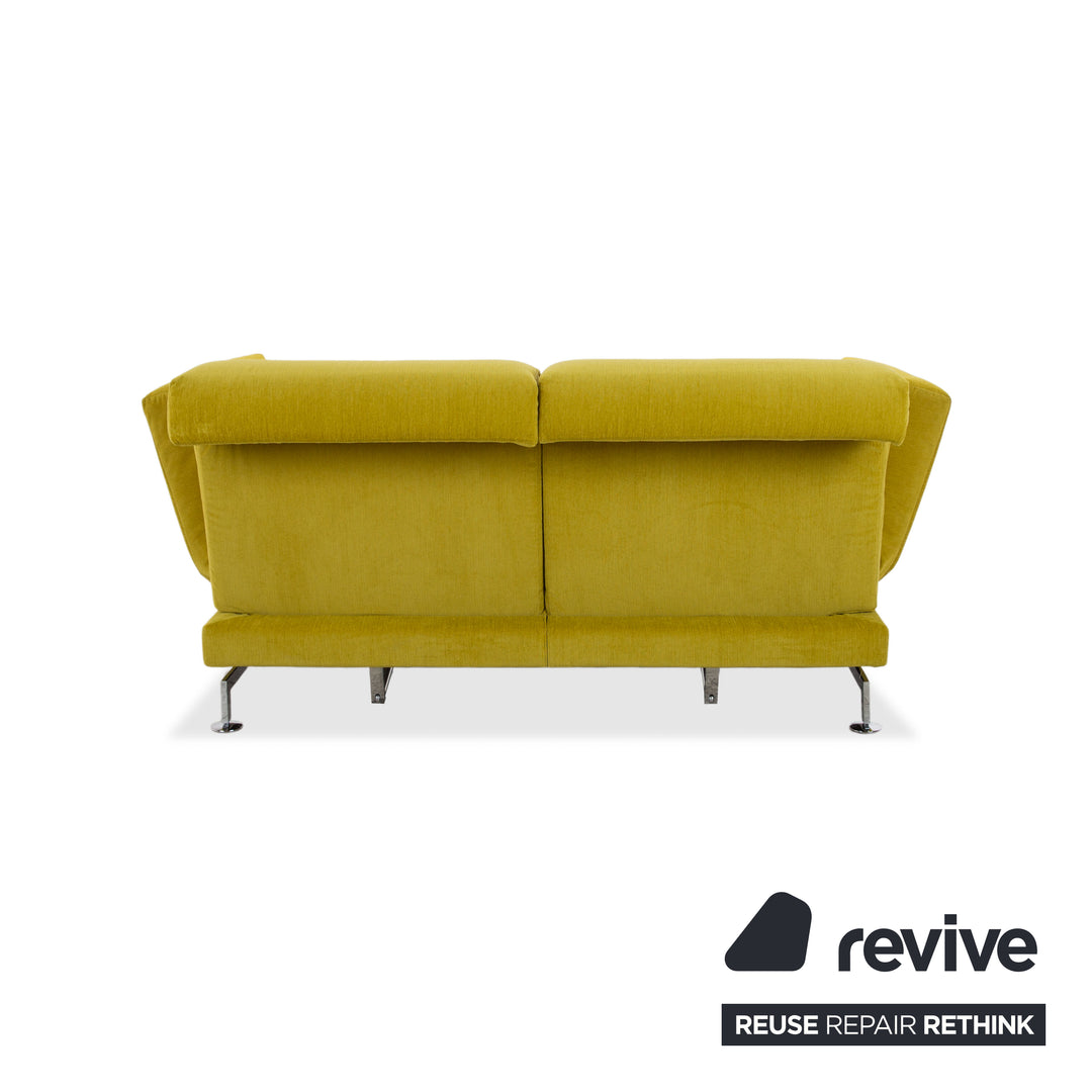 Brühl Moule Stoff Zweisitzer Gelb Grün manuelle Funktion Sofa Couch Neubezug PURA FR 123