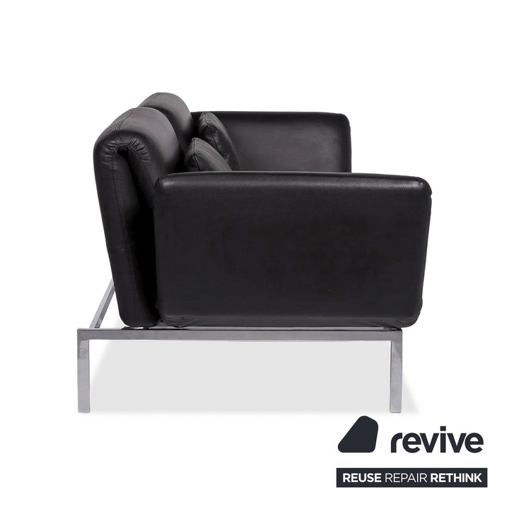 Brühl Roro Medium Leder Sofa Schwarz Zweisitzer Couch manuelle Funktion