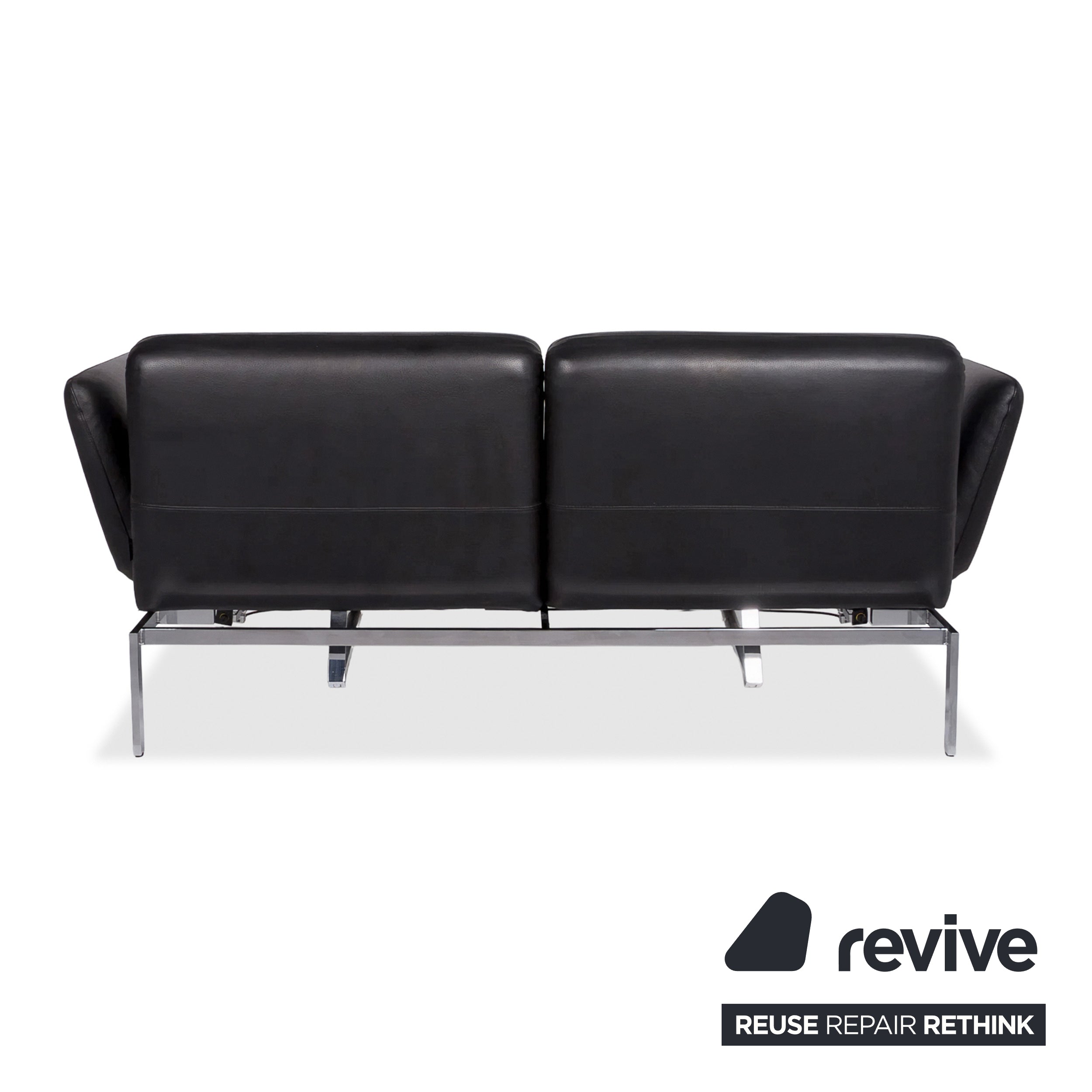 Brühl Roro Medium Leder Sofa Schwarz Zweisitzer Couch manuelle Funktion