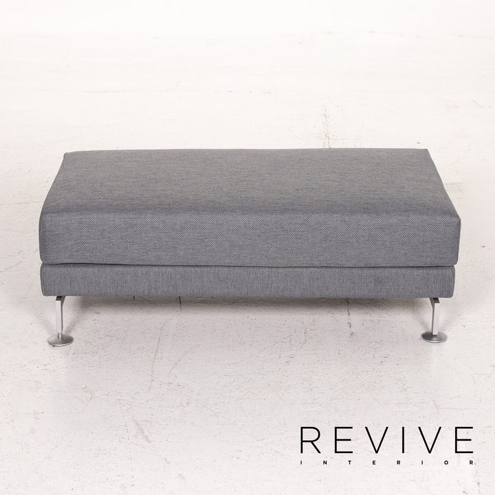 Brühl Moule Stoff Hocker Graublau Ottoman #14562