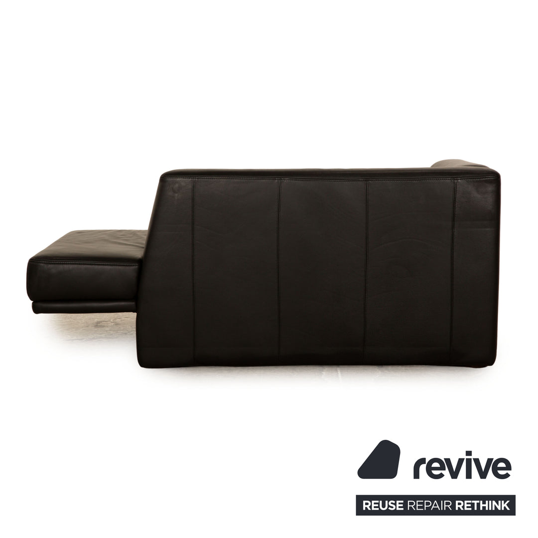 Brühl Visavis chaise longue en cuir noir