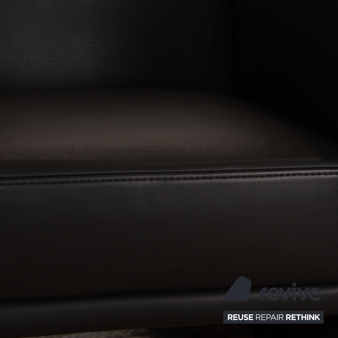 Brühl Visavis Leather Armchair Black