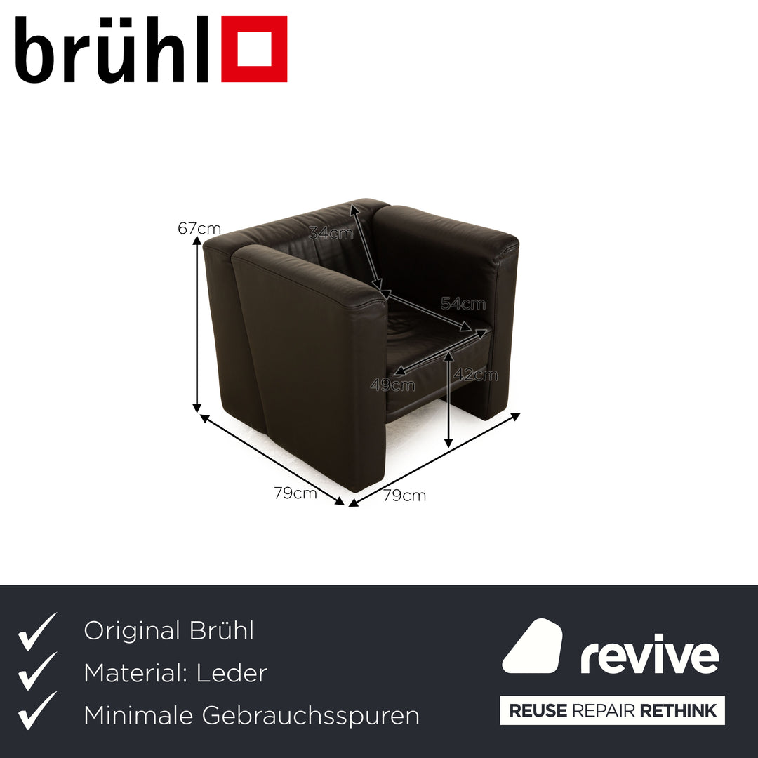 Brühl Visavis Leder Sessel Schwarz