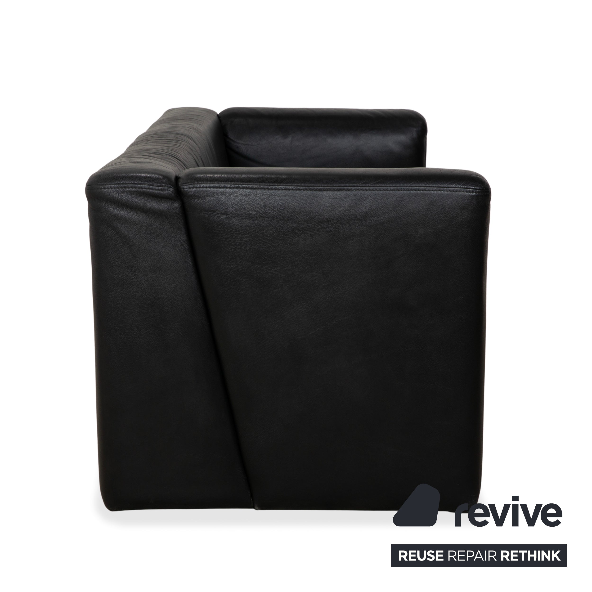 Brühl Visavis Leder Zweisitzer Schwarz Sofa Couch