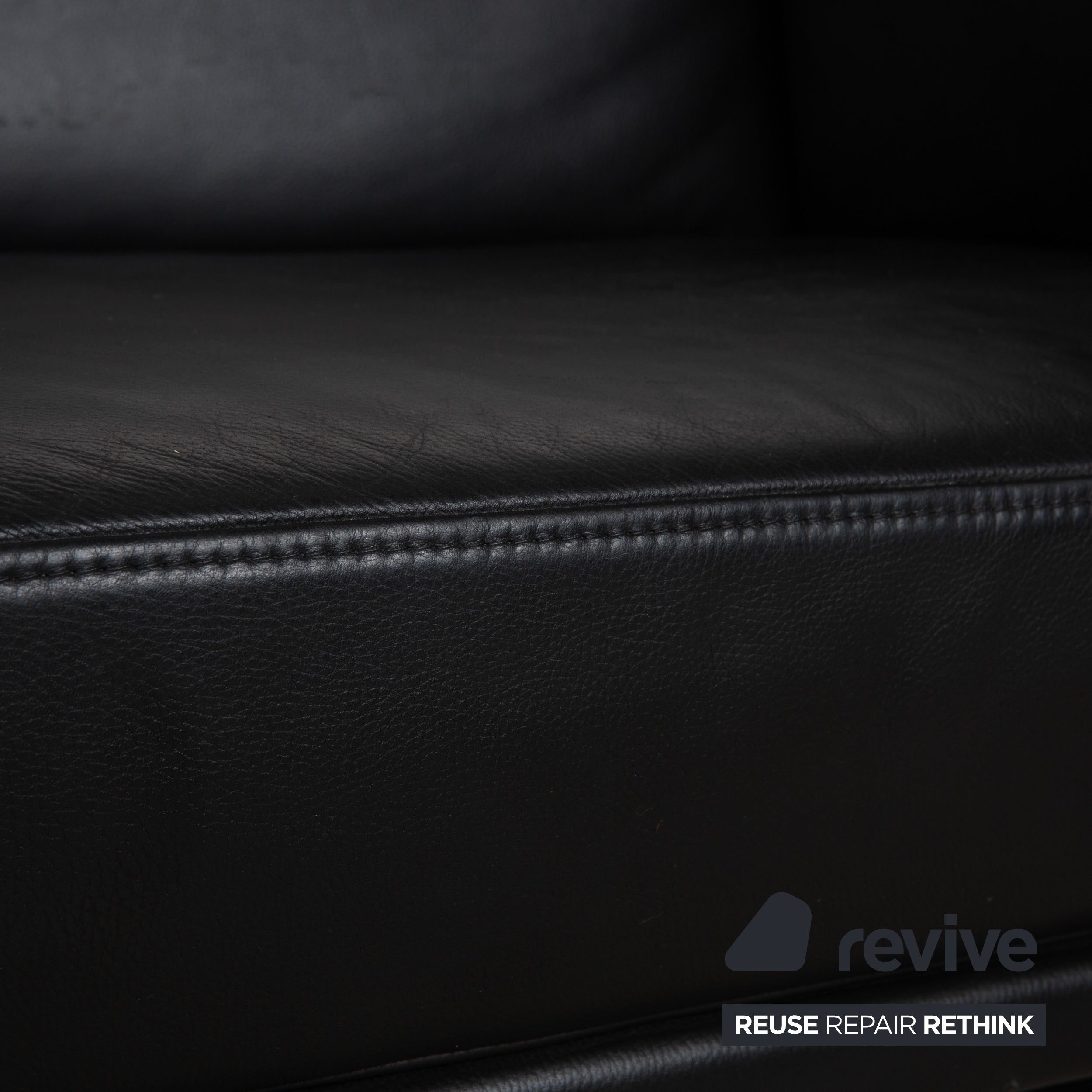 Brühl Visavis Leder Zweisitzer Schwarz Sofa Couch