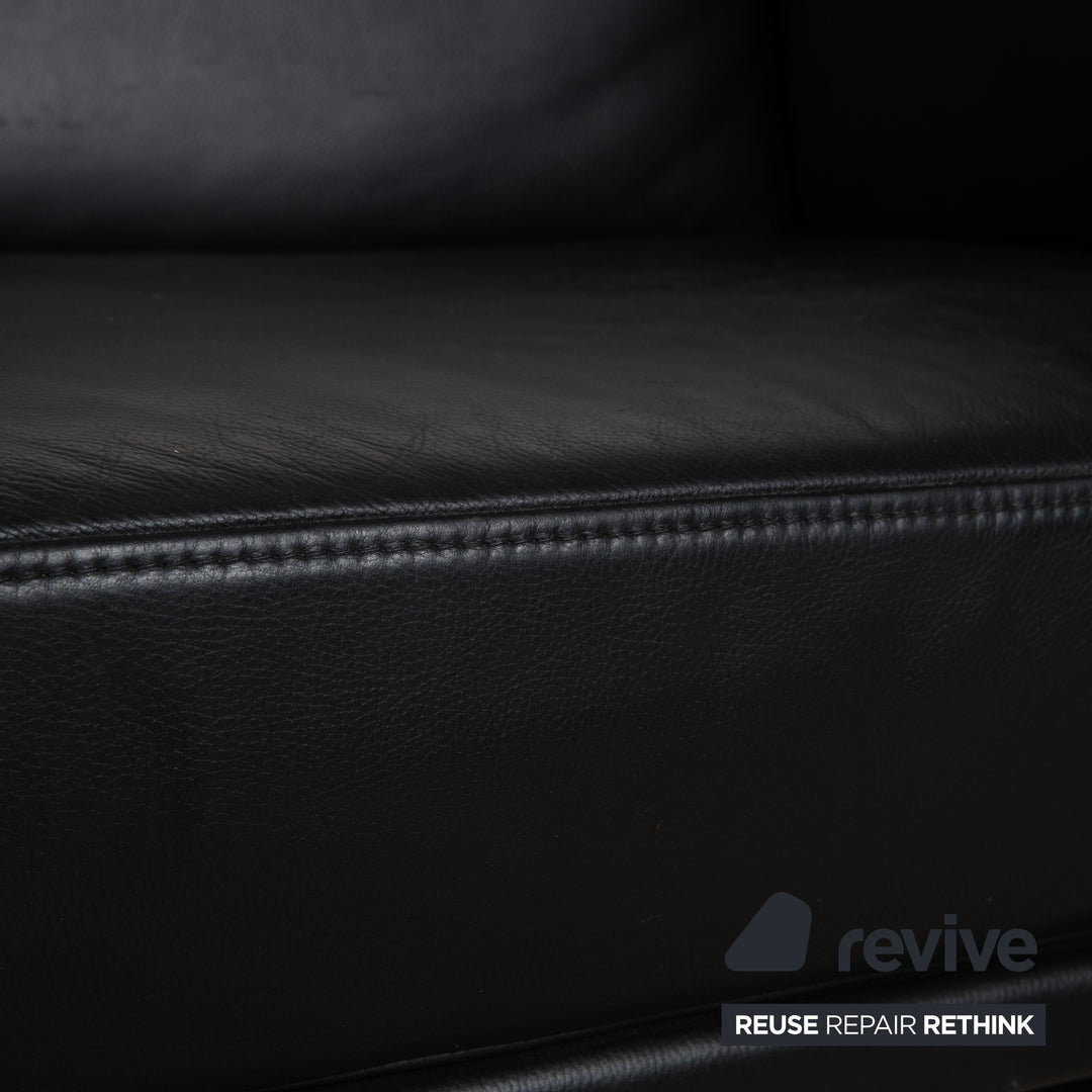 Brühl Visavis Leder Zweisitzer Schwarz Sofa Couch