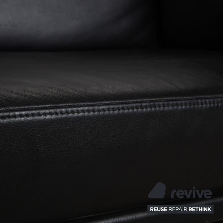 Brühl Visavis Leder Zweisitzer Schwarz Sofa Couch