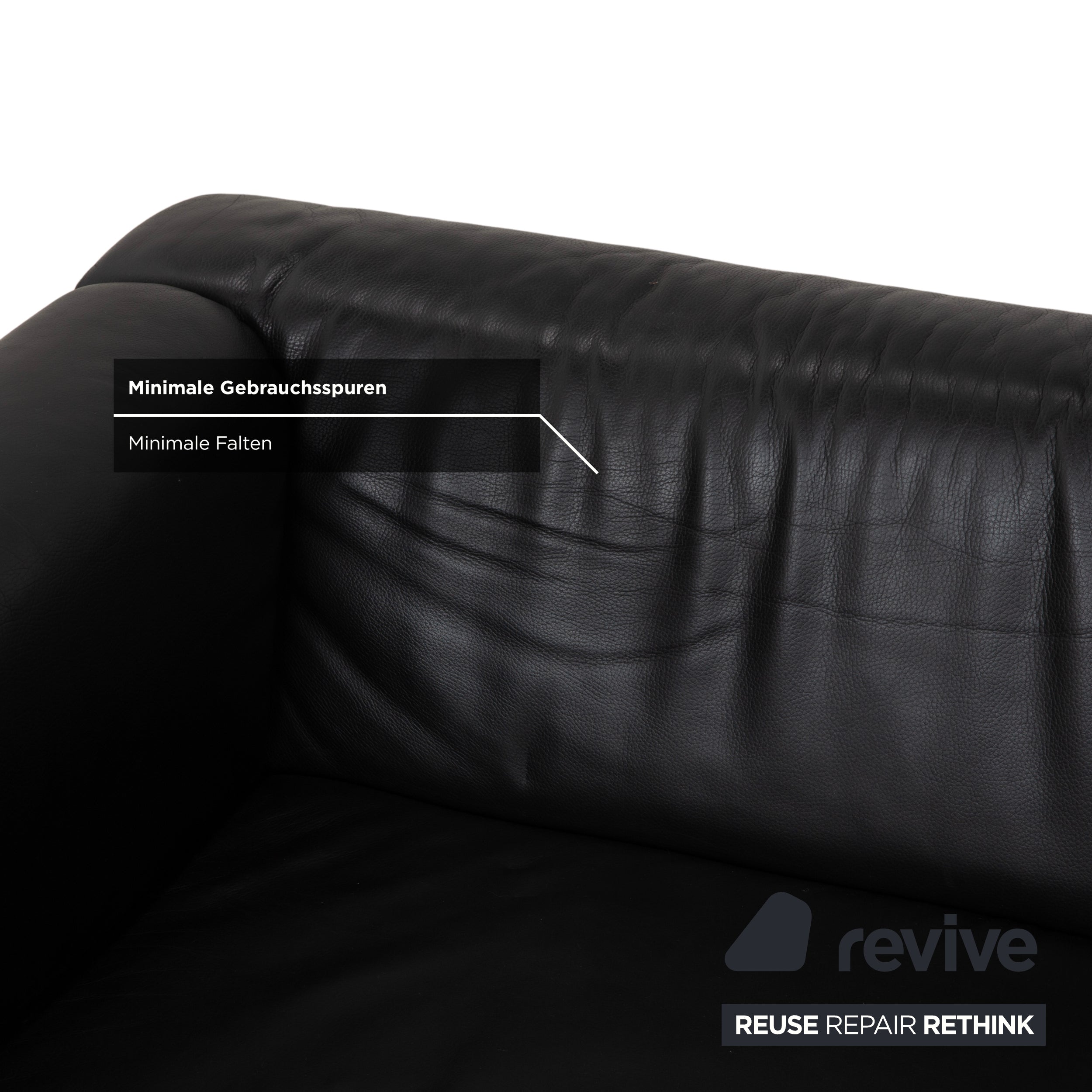 Brühl Visavis Leder Zweisitzer Schwarz Sofa Couch