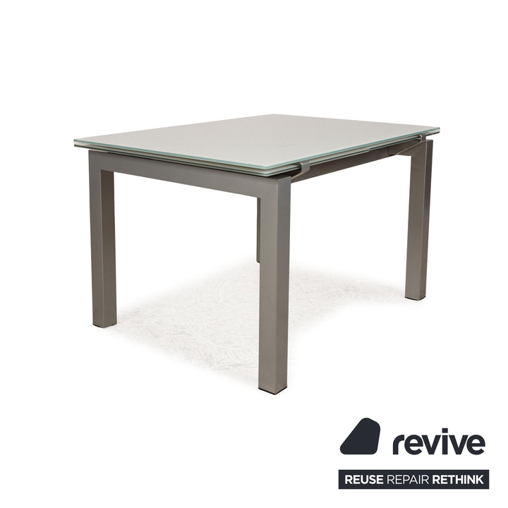Calligaris Glas Esstisch Silber Ausziehfunktion