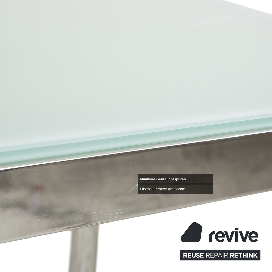 Calligaris Glas Esstisch Silber Esszimmer 110 x 70 x 76 cm