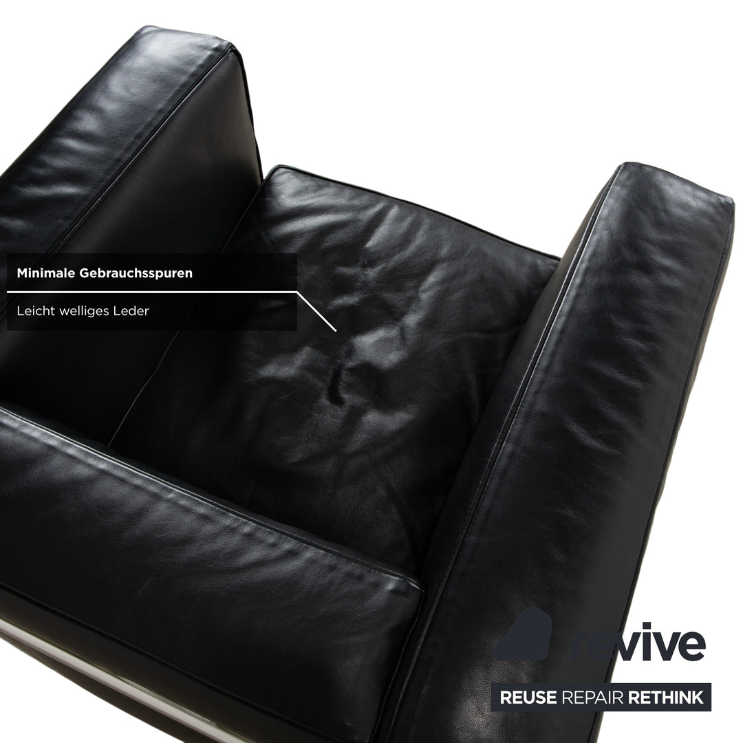 Cassina LC 2 Leder Sessel Schwarz