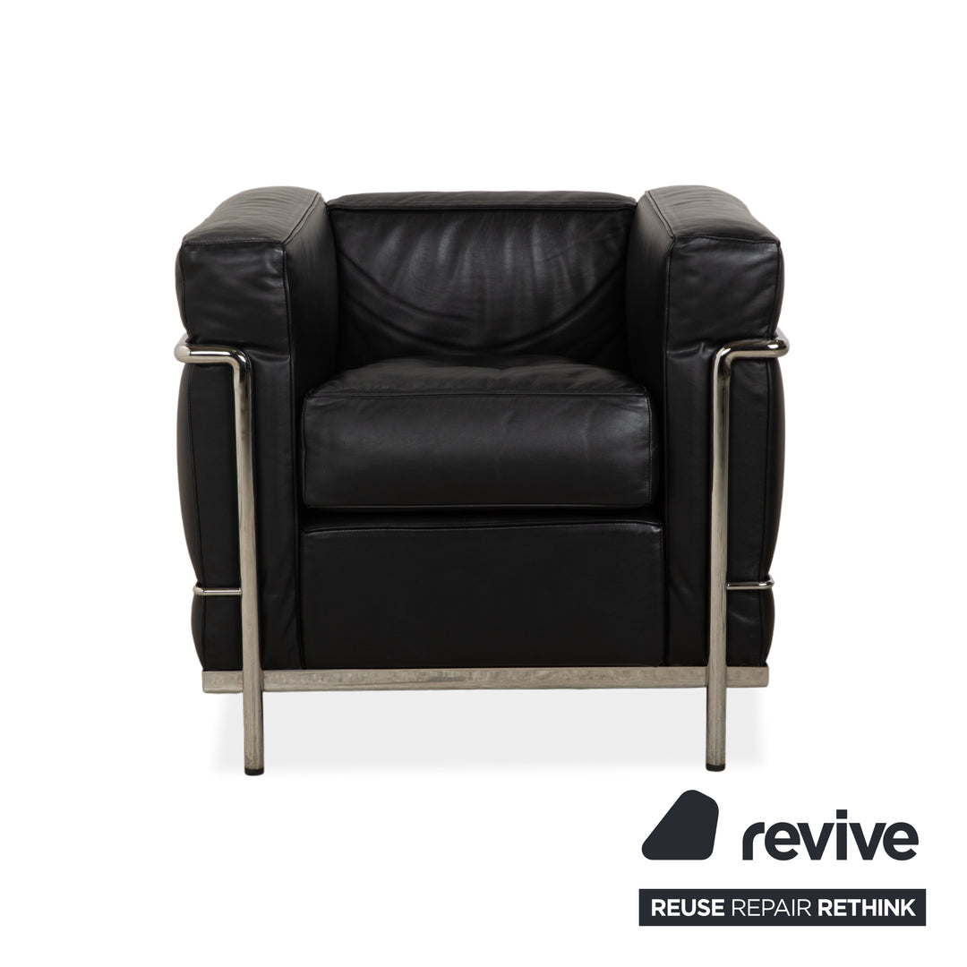 Cassina LC 2 Leder Sessel Schwarz