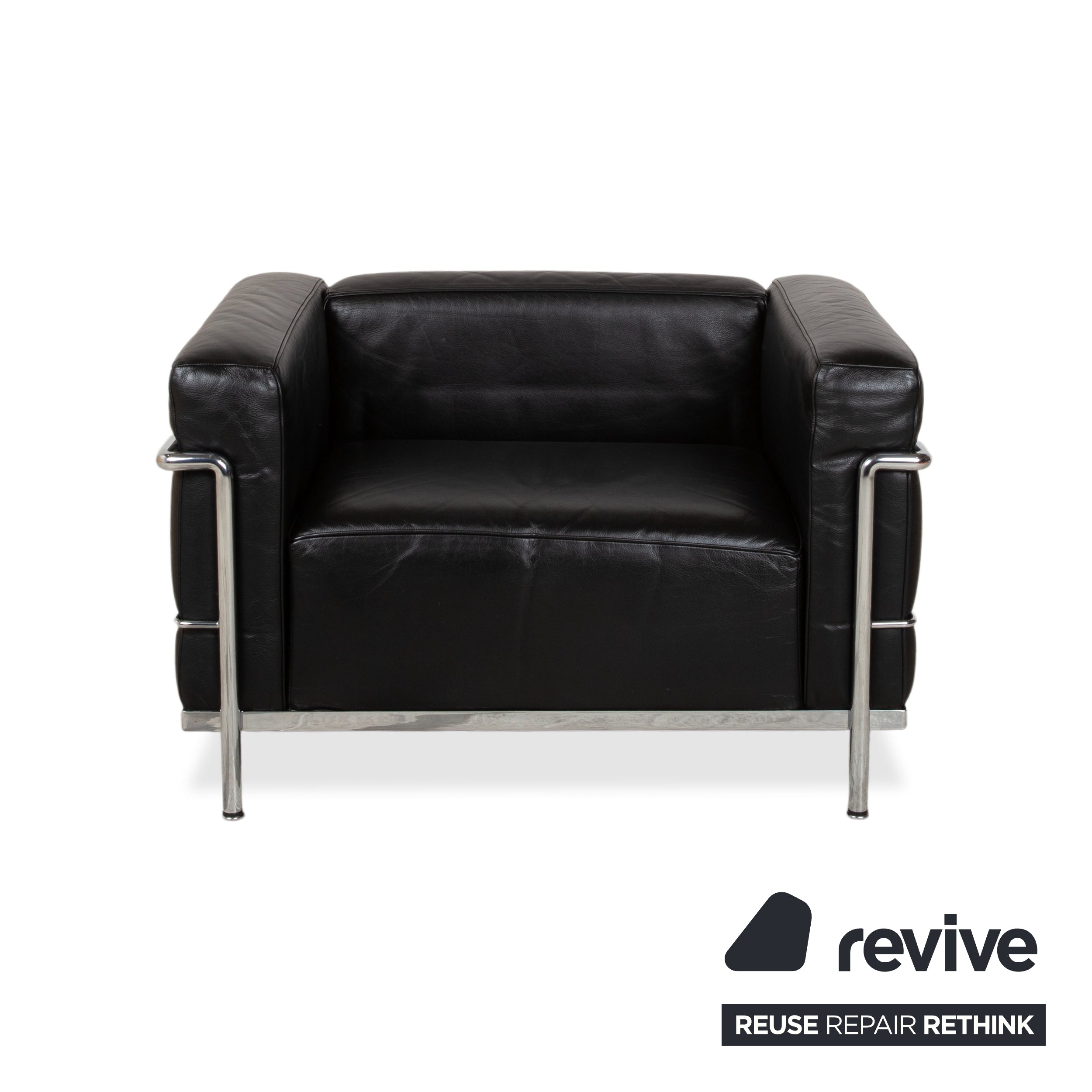 Cassina Le Corbusier LC 3 Leder Sessel Schwarz