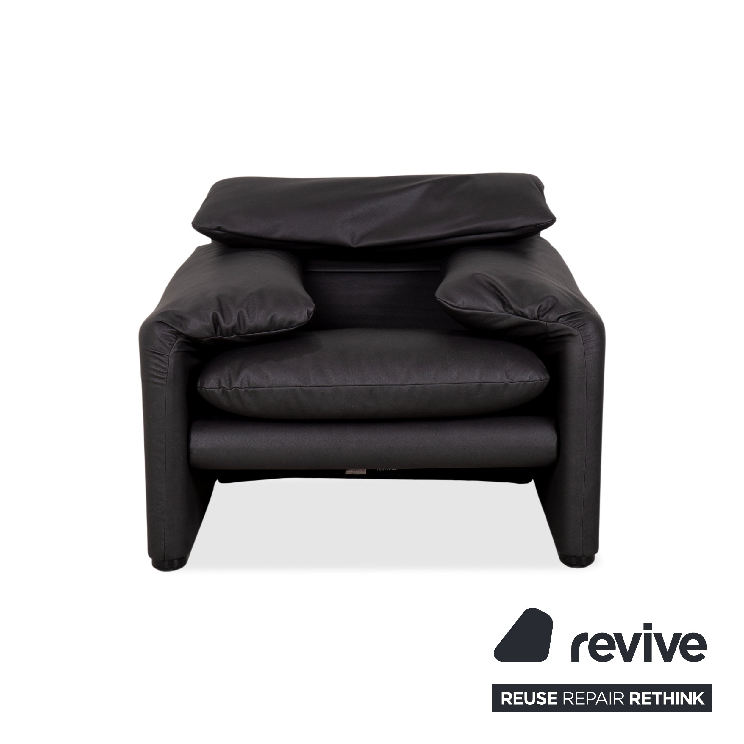 Cassina Maralunga Sessel veganes Leder GAVIN 117 Anthrazit manuelle Funktion
