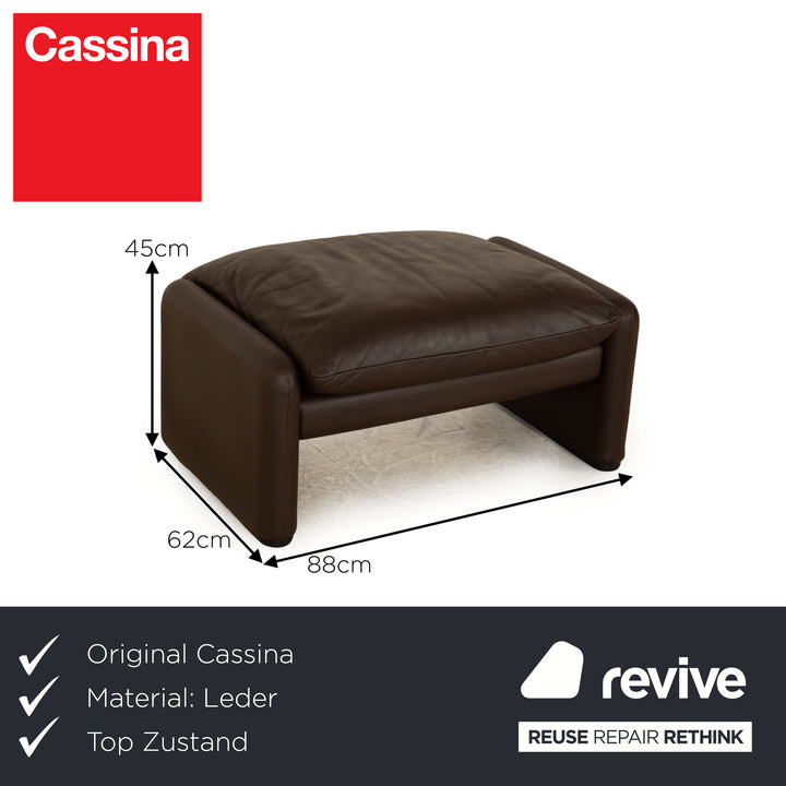 Tabouret en cuir Cassina Maralunge marron