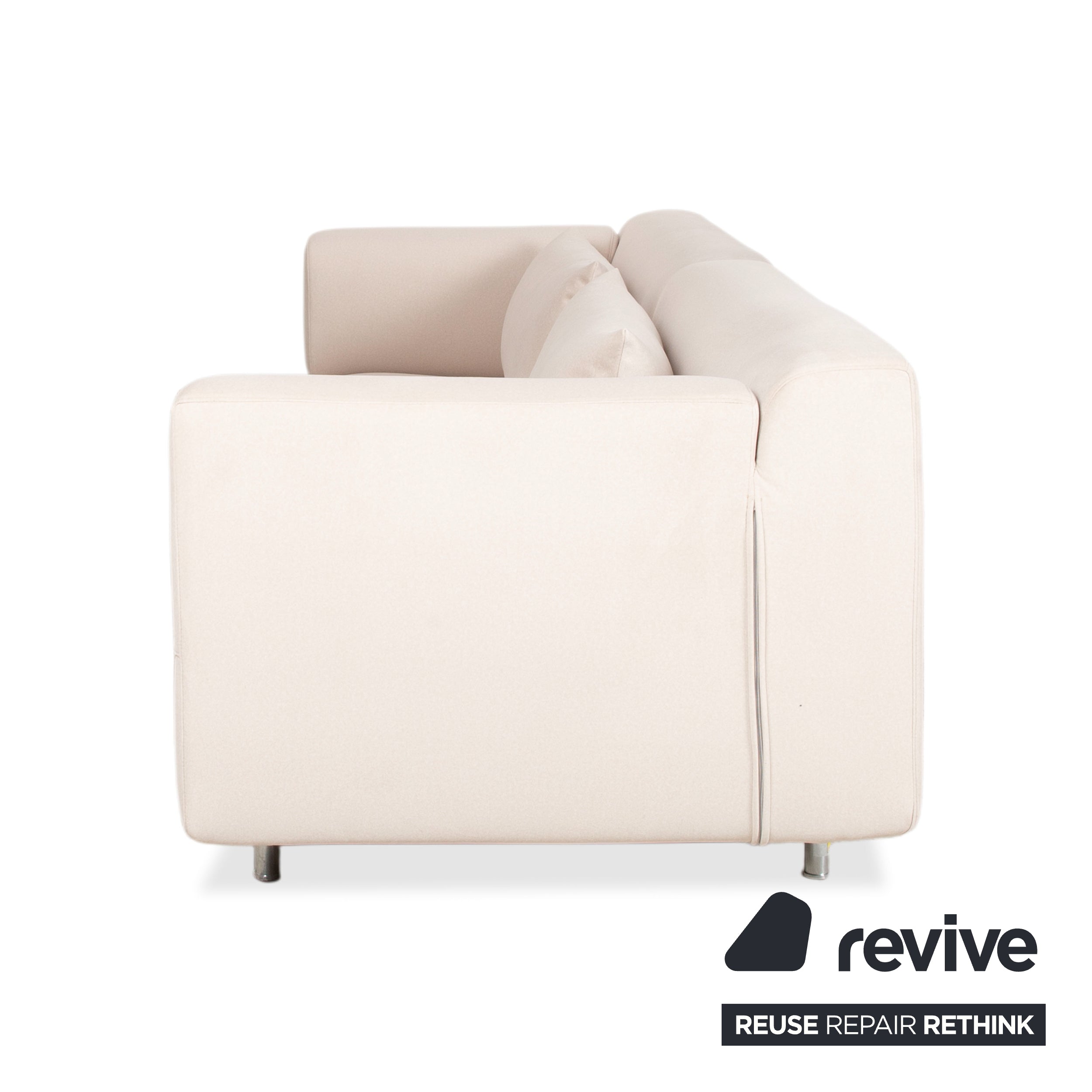 Cassina Met 250 Garnitur Stoff Beige Creme 2x Dreisitzer Sofa Couch Neubezug WOOLLY 506