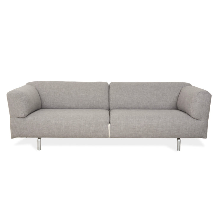 Cassina Met 250 fabric three-seater light grey sofa couch reupholstery